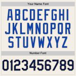 Personalized 3D Confetti Baseball Jersey in Cream and Navy Thunder Blue - Custom Sports Apparel Personalized Cream Navy-Thunder