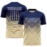 Personalized Sublimation Soccer Jersey Navy-White Cream Uniform for Kids and Adults Personalized Cream Navy-White Sublimation