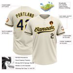 Custom Unisex Softball Jersey in Cream and Navy-Yellow, Two-Button Design Personalized Cream Navy-Yellow Two-Button Unisex