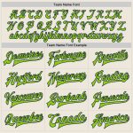 Custom Personalized Neon Green Navy Varsity Bomber Jacket with Name and Number - Two Tone Full-Snap Letterman Style Personalized