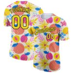 Personalized Summer Performance T-Shirt with Neon Yellow-Black 3D Pattern, Custom Name and Number, Ideal for Holiday Team Events