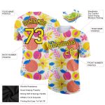 Personalized Neon Yellow Black 3D Summer Fruit T-Shirt for Holiday Performance Personalized Cream Neon Yellow-Black 3D Summer