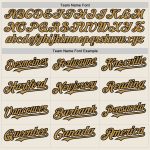 Personalized Baseball Jersey in Cream Old Gold-Black with 3 Arm Shapes Personalized Cream Old Gold-Black 3 Colors Arm Shapes
