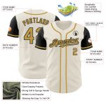 Custom Two Tone Baseball Jersey - Personalized Cream and Old Gold-Black with Your Name and Number Personalized Cream Old