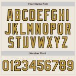 Personalized Old Gold Black Bomber Varsity Letterman Jacket - Full-Snap Style Personalized Cream Old Gold-Black Bomber Full-Snap