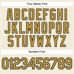 Custom Name and Number Performance T-Shirt in Cream, Old Gold, and Black - Personalized Team Tee Personalized Cream Old Gold-Black