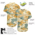 Personalized 3D Animal Baseball Jersey in Cream Old Gold-White for Men and Women Personalized Cream Old Gold-White 3D Animal