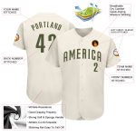 Custom Name and Number Cream Olive Baseball Jersey - Personalized Authentic Team Apparel Personalized Cream Olive Authentic