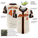 Personalized Baseball Jersey - Cream Orange-Black Arm Shapes, 3 Color Options Personalized Cream Orange-Black 3 Colors Arm