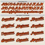 Personalized Baseball Jersey - Cream Orange-Black Arm Shapes, 3 Color Options Personalized Cream Orange-Black 3 Colors Arm