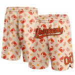 Personalized 3D Crabs and Starfish Basketball Shorts in Cream, Orange, and Black Personalized Cream Orange-Black 3D Crabs