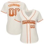Custom Name and Number Fashion Baseball Jersey - Personalized Orange Black Drift Team Jersey Personalized Cream Orange-Black
