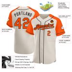 Personalized Custom Name and Number Baseball Jersey, Cream Orange Black Authentic Raglan Sleeves Personalized Cream Orange-Black