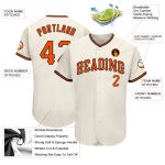 Personalized Orange Black Baseball Jersey for Men, Women, and Kids - Custom Cream Design Personalized Cream Orange-Black