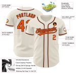 Personalized Orange Black Baseball Jersey for Men Women - Custom Cream Color 4 Personalized Cream Orange-Black Baseball Jersey