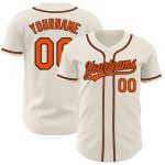 Personalized Orange Black Baseball Jersey for Men Women - Custom Cream Color 4 Personalized Cream Orange-Black Baseball Jersey