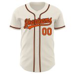 Personalized Orange Black Baseball Jersey for Men Women - Custom Cream Color 4 Personalized Cream Orange-Black Baseball Jersey