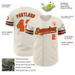 Personalized Orange and Black Baseball Jersey for Kids - Custom Name 5 Personalized Cream Orange-Black Baseball Jersey 5