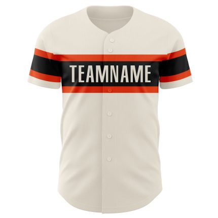 Personalized Orange Black Baseball Jersey for Kids - Custom Cream Jersey 6 Personalized Cream Orange-Black Baseball Jersey