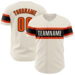 Personalized Orange Black Baseball Jersey for Kids - Custom Cream Jersey 6 Personalized Cream Orange-Black Baseball Jersey