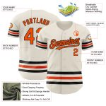 Custom Name and Number Personalized Baseball Jersey in Cream Orange-Black Line Authentic Design Personalized Cream Orange-Black
