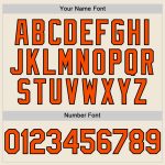 Personalized Baseball Jersey Cream Orange-Black Line Design for Men and Women Personalized Cream Orange-Black Line Baseball