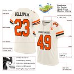 Personalized Authentic Football Jersey Cream Orange Black Mesh for Men Personalized Cream Orange-Black Mesh Authentic Football