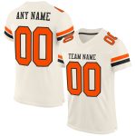 Personalized Orange Black Mesh Football Jersey Cream Color for Men & Women Personalized Cream Orange-Black Mesh Football