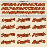 Personalized Orange Black Cream Throwback Baseball Jersey for Men and Women Personalized Cream Orange-Black Mesh Throwback