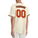 Custom Name and Number Personalized Cream Orange Black Gold Baseball Jersey - Authentic Team Jersey Personalized Cream Orange