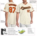 Personalized Cream Orange Black Baseball Jersey - Old Gold Sports Apparel Personalized Cream Orange Black-Old Gold Baseball