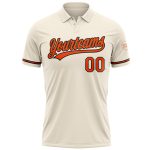 Custom Name and Number Personalized Orange-Black Vapor Golf Polo Shirt Performance Personalized Cream Orange-Black Performance