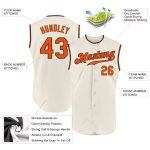 Personalized Orange and Black Sleeveless Baseball Jersey for Men and Women Personalized Cream Orange-Black Sleeveless Baseball