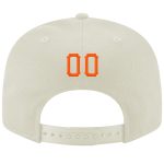 Custom Name and Number Adjustable Snapback Hat - Personalized Cream Orange-Black Stitched Design Personalized Cream Orange-Black