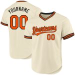 Custom Orange and Black Throwback Baseball Jersey - Personalized Sports Apparel Personalized Cream Orange-Black Throwback