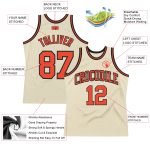 Personalized Orange Black Throwback Basketball Jersey for Men and Women Personalized Cream Orange-Black Throwback Basketball