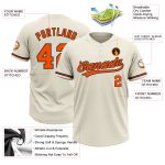 Personalized Unisex Softball Jersey Cream Orange-Black Two-Button Design 2 Personalized Cream Orange-Black Two-Button Unisex
