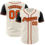 Personalized Two Tone Baseball Jersey in Cream and Orange-Black Colors Personalized Cream Orange-Black Two Tone Baseball
