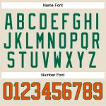 Custom Name and Number Hockey Jersey in Cream and Orange with Kelly Green Lace - Personalized Team Gear Personalized Cream