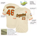 Custom Name and Number Personalized Baseball Jersey in Cream and Orange-Kelly Green Mesh - Authentic Throwback Style Personalized