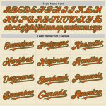 Personalized Orange Green Mesh Baseball Jersey - Throwback Style Jersey Personalized Cream Orange-Kelly Green Mesh Throwback