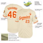 Personalized Cream Orange Mesh Throwback Baseball Jersey for Men and Women Personalized Cream Orange Mesh Throwback Baseball