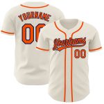 Personalized Orange Navy Baseball Jersey for Men and Women Personalized Cream Orange-Navy Baseball Jersey 2