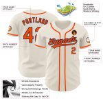 Personalized Orange Navy Baseball Jersey for Men and Women Personalized Cream Orange-Navy Baseball Jersey 2