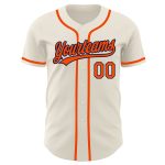 Personalized Orange Navy Baseball Jersey for Men and Women Personalized Cream Orange-Navy Baseball Jersey 2
