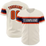 Personalized Orange Navy Baseball Jersey for Kids - Custom Name & Number 4 Personalized Cream Orange-Navy Baseball Jersey
