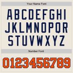 Personalized Orange Navy Baseball Jersey for Men and Women, Custom Team Apparel Personalized Cream Orange-Navy Baseball Jersey