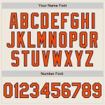 Personalized Two Tone Varsity Letterman Jacket Cream Orange Navy Full-Snap Bomber Personalized Cream Orange-Navy Bomber Full-Snap