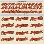 Custom Personalized Orange-Navy Mesh Baseball Jersey with Team Name and Number - Authentic Throwback Style Personalized Cream