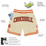 Custom Cream Orange Navy Basketball Shorts - Personalized Throwback Style Personalized Cream Orange-Navy Throwback Basketball